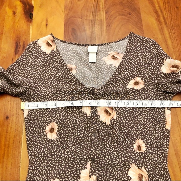 H&M Boho Feminine Cottagecore Tan Earthy Button Down Summer Festival Maxi Dress. - Picture 10 of 13